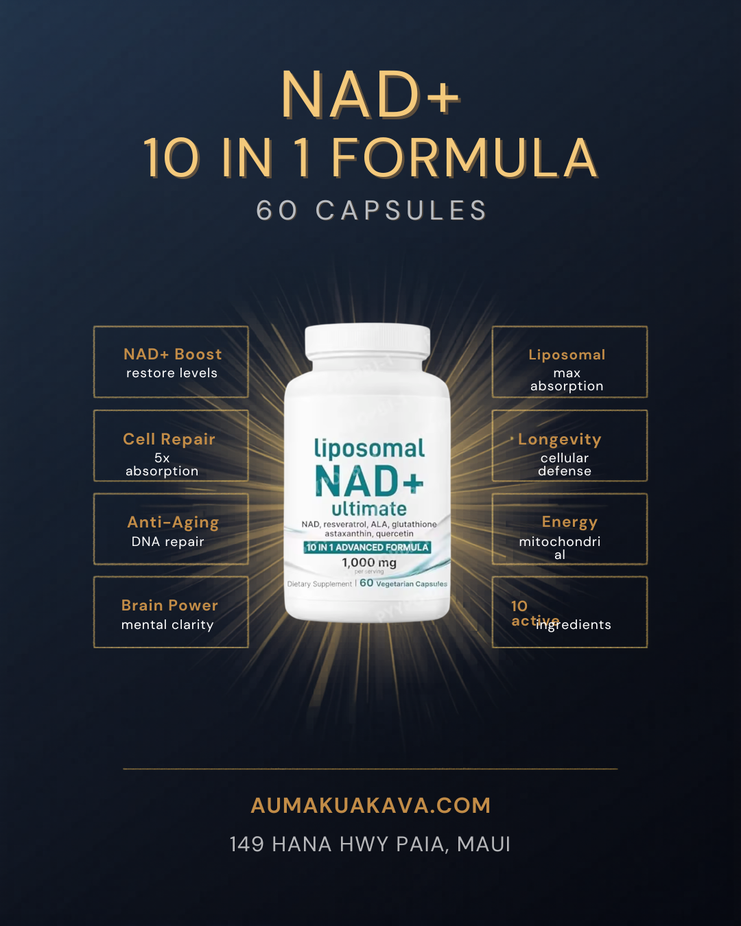NAD+ 10-in-1 Benefits Infographic