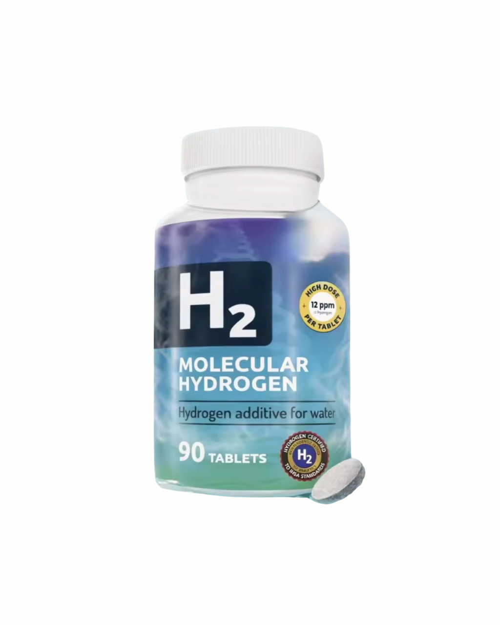 Molecular Hydrogen H2 · 12PPM · 90 Capsules · Made in USA