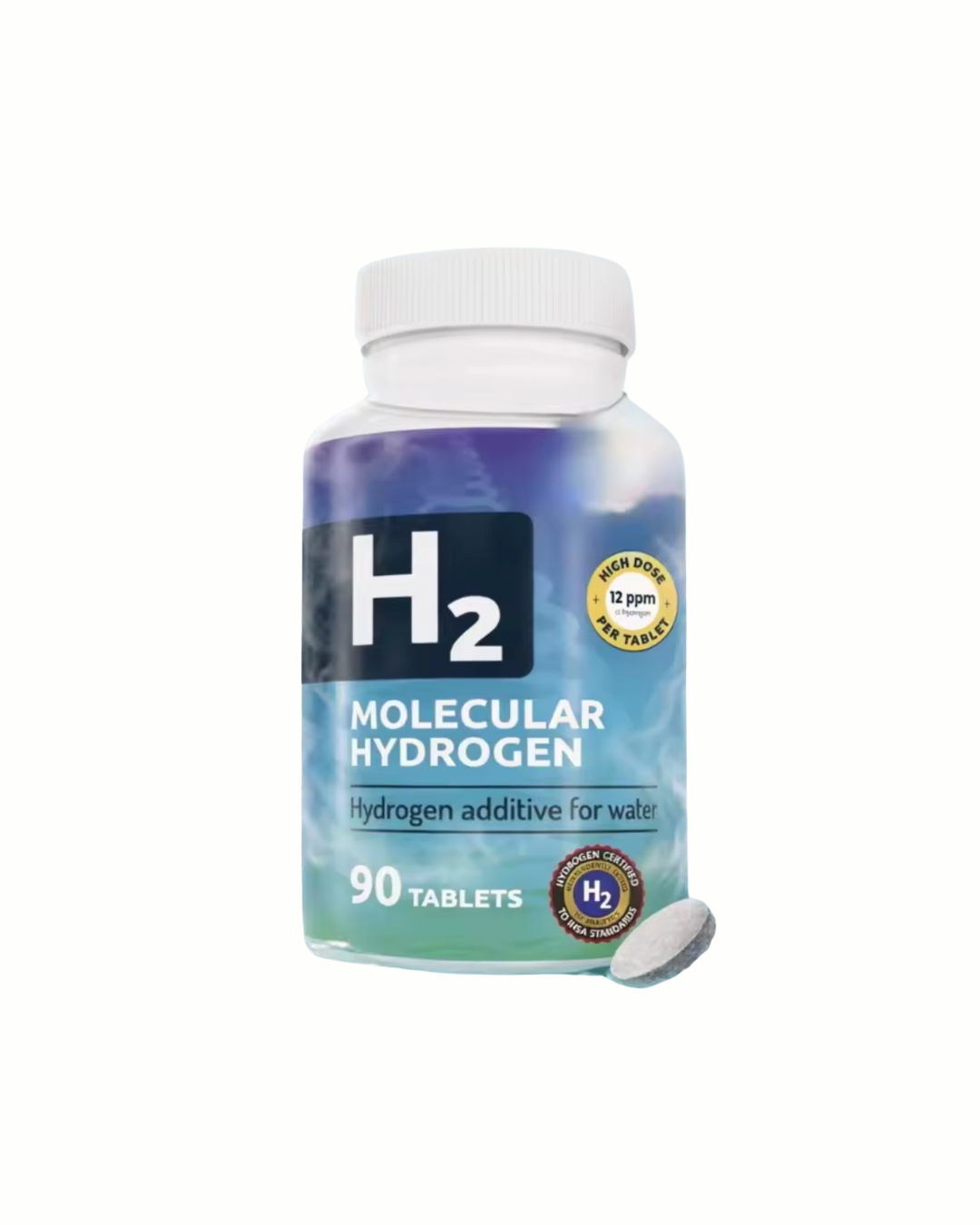Molecular Hydrogen H2 · 12PPM · 90 Capsules · Made in USA