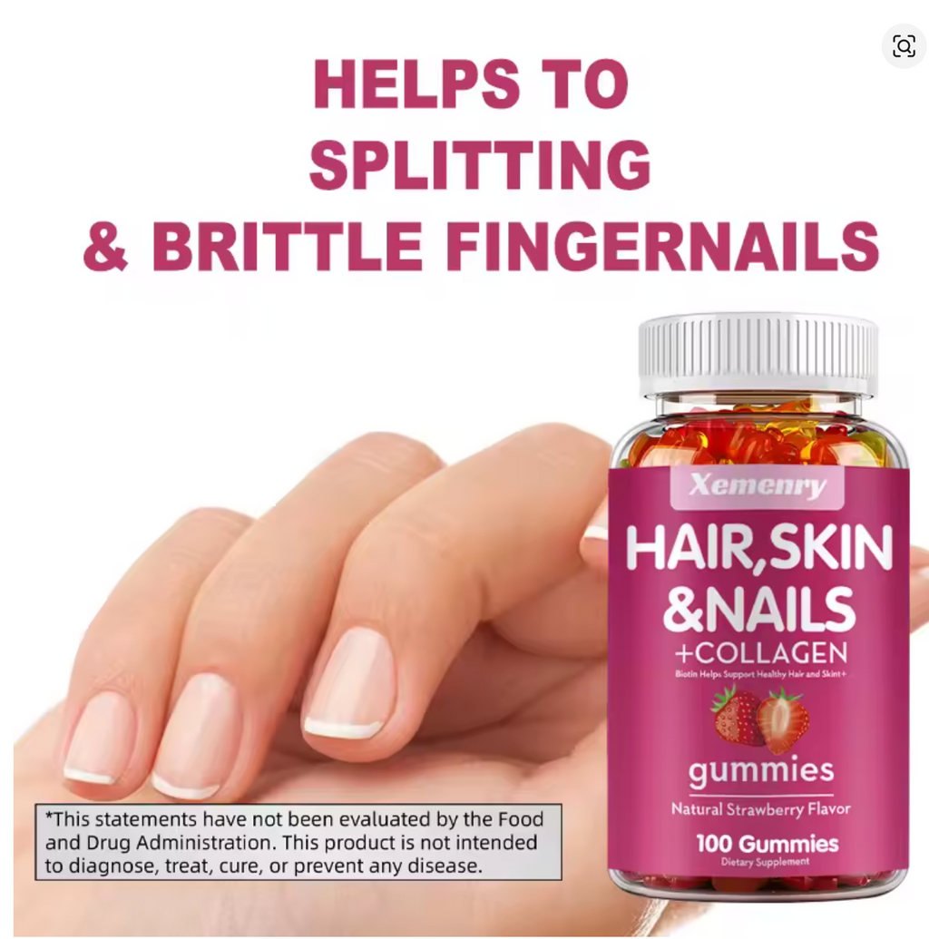 Hydrolyzed Collagen + Biotin Gummies · Hair, Skin & Nails · 100 Gummies