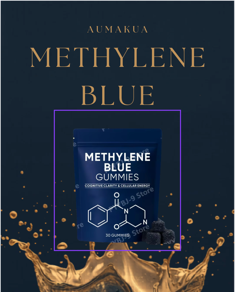 Aumakua Methylene Blue Gummies gold splash design