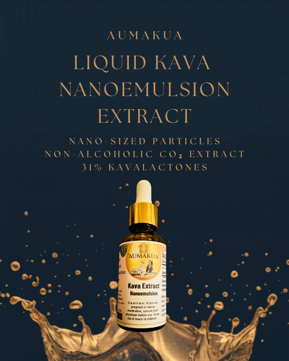 Aumakua Nanoemulsion Kava Extract gold splash design
